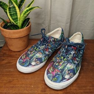 Bucket Feet Botanical Gardens floral lace up shoes 7